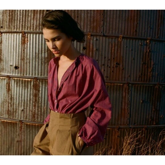 💕DOEN💕 Louvre Pant ~ High Waisted Pleated Ankle Pants Bark Brown 6 NWT - Picture 6 of 16